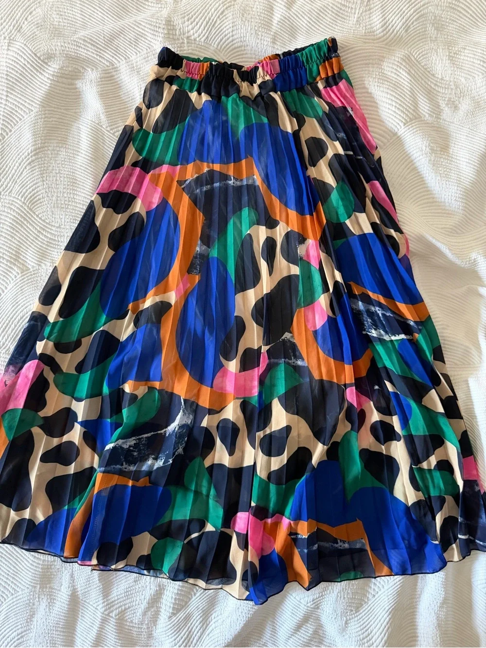 Multi-Color Pleated Women's Skirt, Small